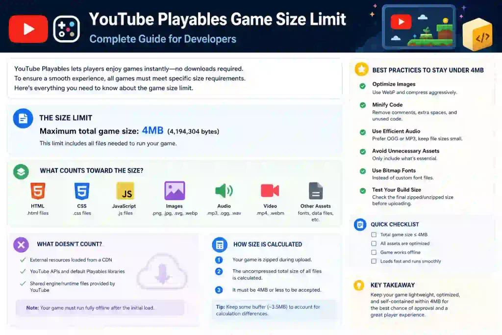 YouTube Playables Game Size Limit: Complete Guide for Developers 1 YouTube Playables Game Size Limit